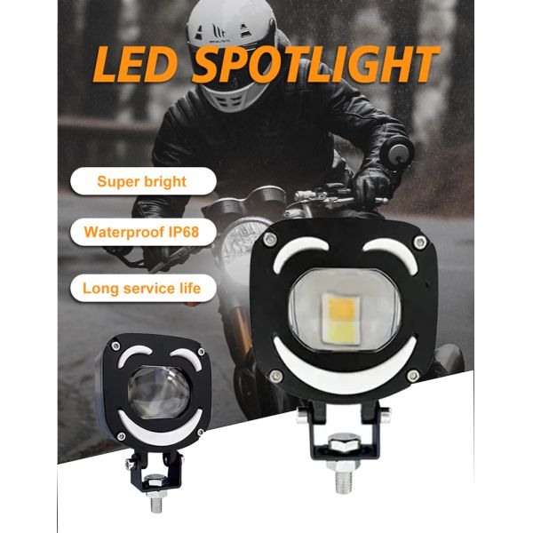 Colorful Red Blue White Yellow 24V Smile Design LED Light For Motorcycle