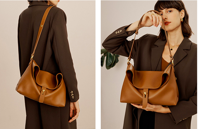 Metal Lock Womens Leather Bag ODM Over Shoulder Satchel Bag