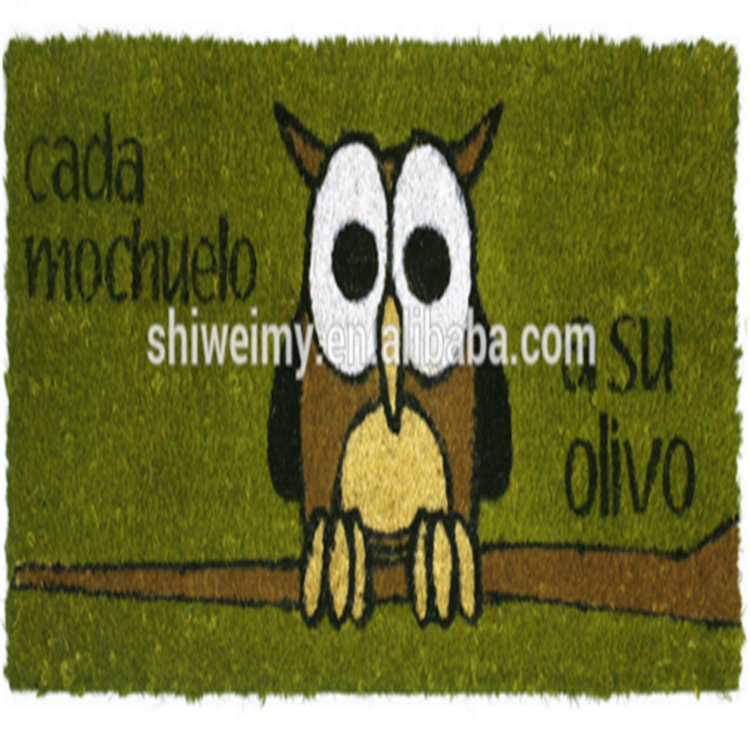 Hot sales coconut natural fiber printed door mat