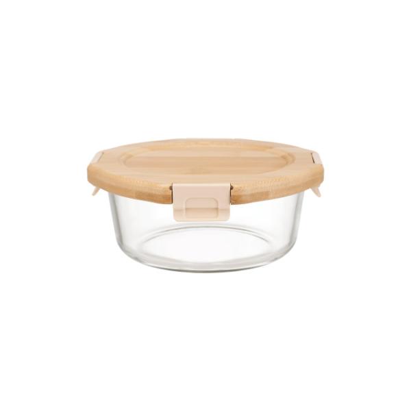 Récipients de conservation des aliments en verre transparent allant au four avec couvercles en bambou Cool Lock