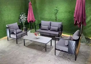 High End Stainless Steel Frame Modern Outdoor Garden Furniture Sofa Lounge Chair Set