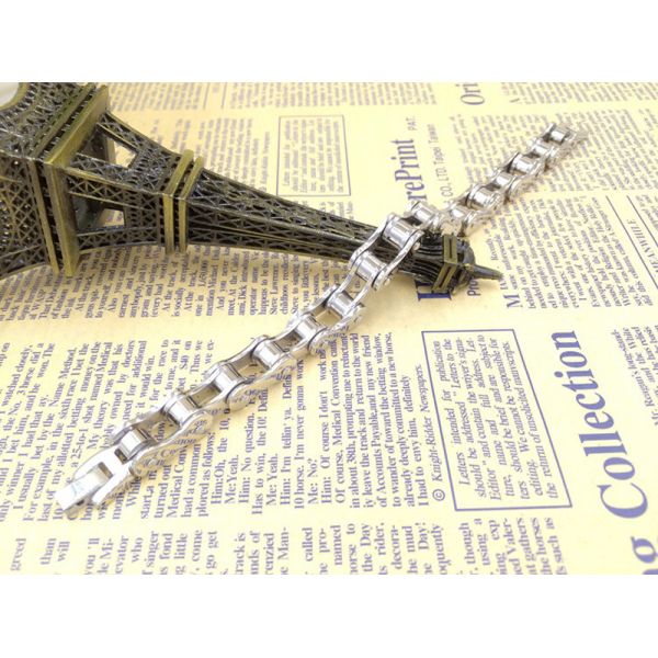 Fashion Jewellery Men Charm 316L Stainless Steel Bracelet, Locomotive chain bracelet silver color