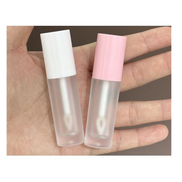 2.5ml Stock Round White Pink Custom Lip Gloss Containers Mini Small Empty Lipgloss Tubes With Wand