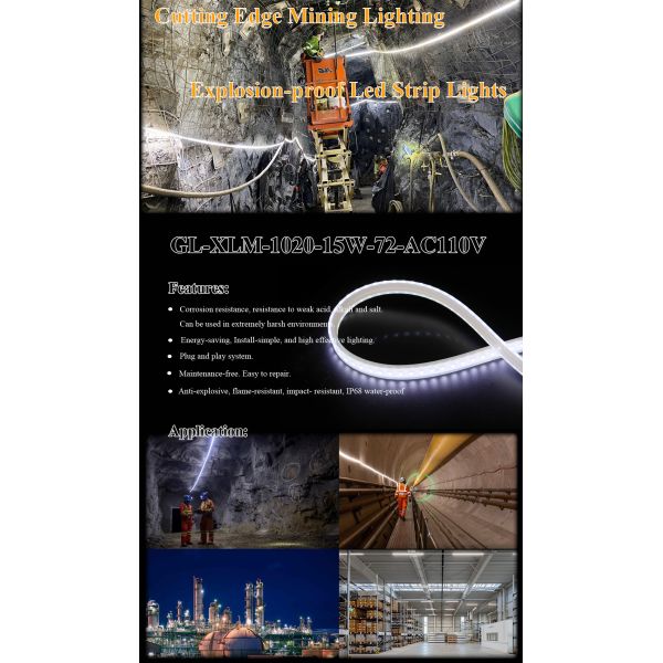 Underground mining led light strip food grade mining explosion-proof and anti-corrosion light strip