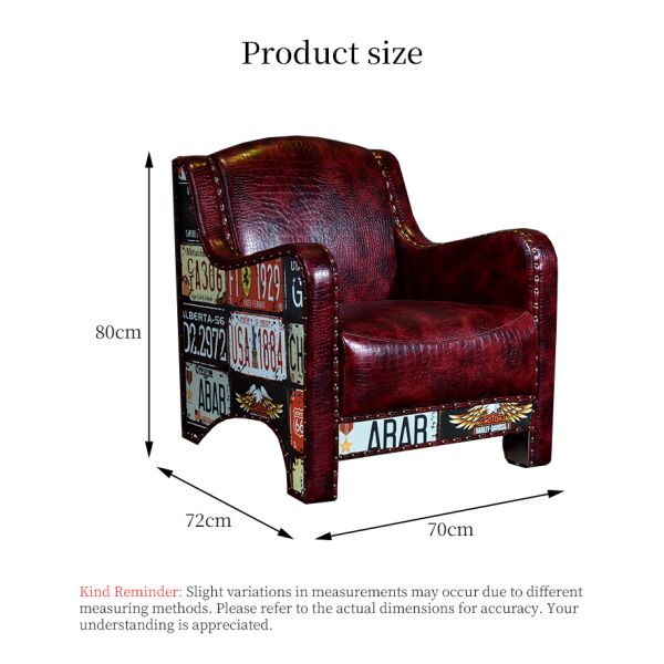 Nidea #8909 Punk Industrial Style Sofa Chair Retro License Plate Furniture for KTV Hotel Internet Cafe Bar Coffee Shop  Bar