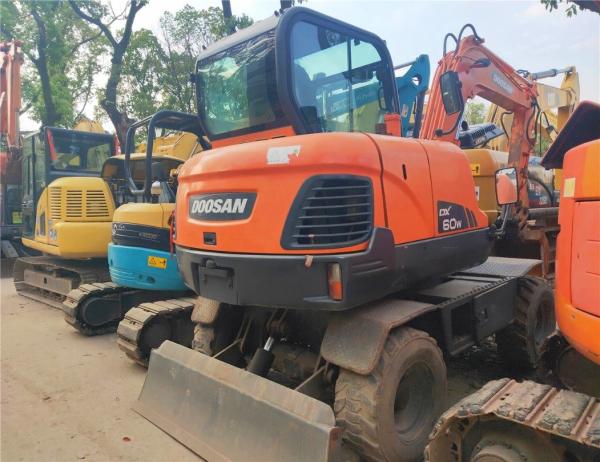                  Used Doosan Mini Wheel Excavator Doosan Dx60W, Secondhand Doosan 6 Ton Hydraulic Mobile Digger Dx60W in Stock             