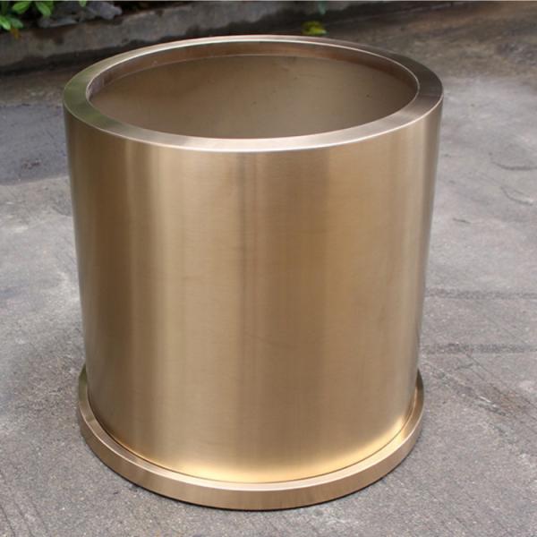 Matte Gold Metal Flower Pot With Detachable Bottom For Living Room