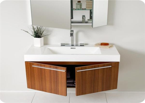 Wall Hanging Prima Vanity Custom Plywood Door White Bathroom Cabinets Granite Countertop