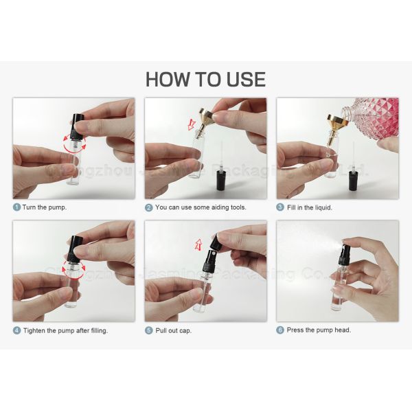 Refillable 10ml Essential Oil Spray Containers Package Glass Vial Perfume Empty Bottles