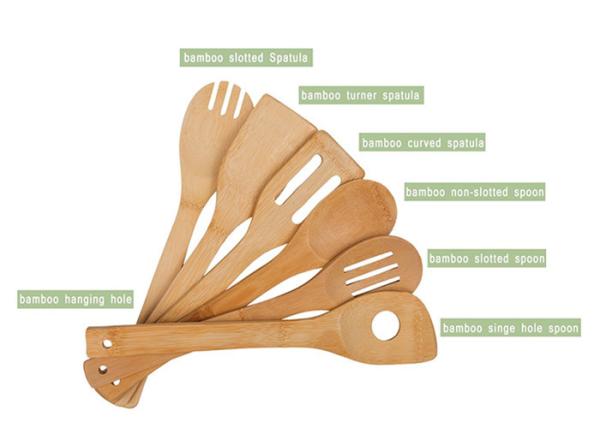 Organic Bamboo Utensil Set Wooden Cooking Spoons and Spatulas Antimicrobial Kitchen Tools Bamboo Kitchen Supplies