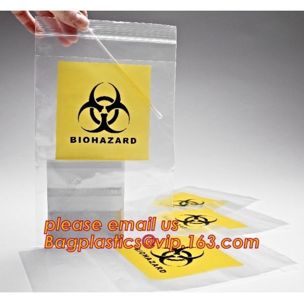 Biohazard specimen zipper bag Customized, zipper specimen store plastic biohazard bag manufacture sell, laboratory test