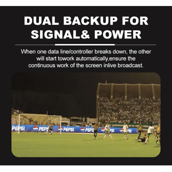 YUYI LED Stadium Screen with Arc Splicing Adjustable Bracket and Cooling Fans for Outdoor Rental LED Display