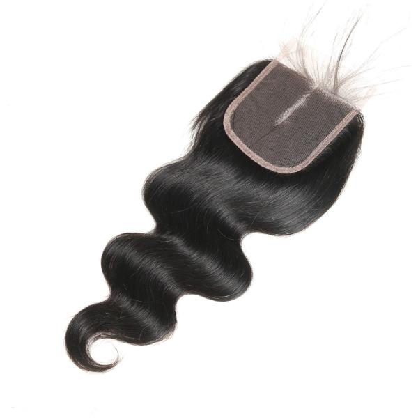 Fechamento real do laço do cabelo humano de 18 polegadas, perucas da parte dianteira do laço do cabelo humano do Virgin