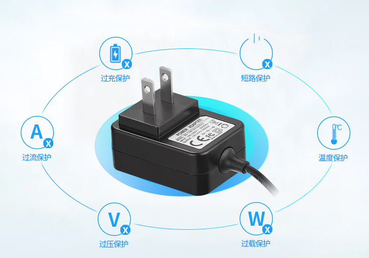 CE Smart 12V DC 1A Fashion Power Supply Adapter With ABS + PCBA Material