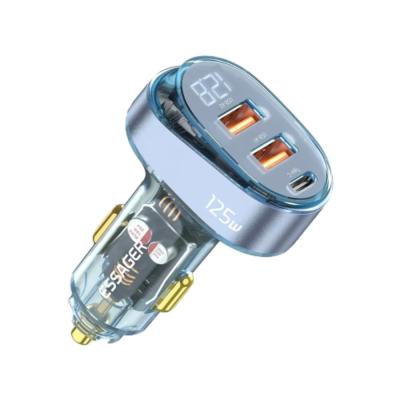 Tienda oficial Cargadores de automóviles de pantalla digital 125W Transparente con 1 Tipo-C 2 USB-A