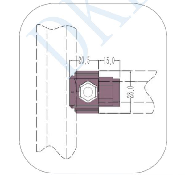 DYJ28-B05 Internal T Shape Industrial Inner Connector Aluminum Alloy Lean Pipe Joint