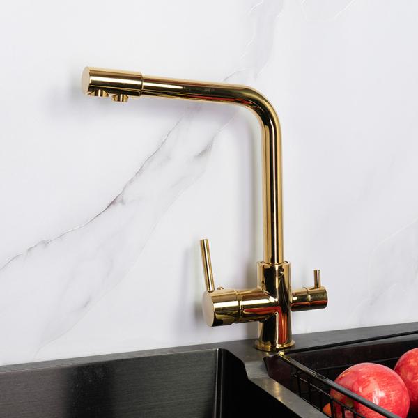 3 In 1 Water Purifier Faucet Brass Stainless Steel H330 XW200mm Deck Mounted