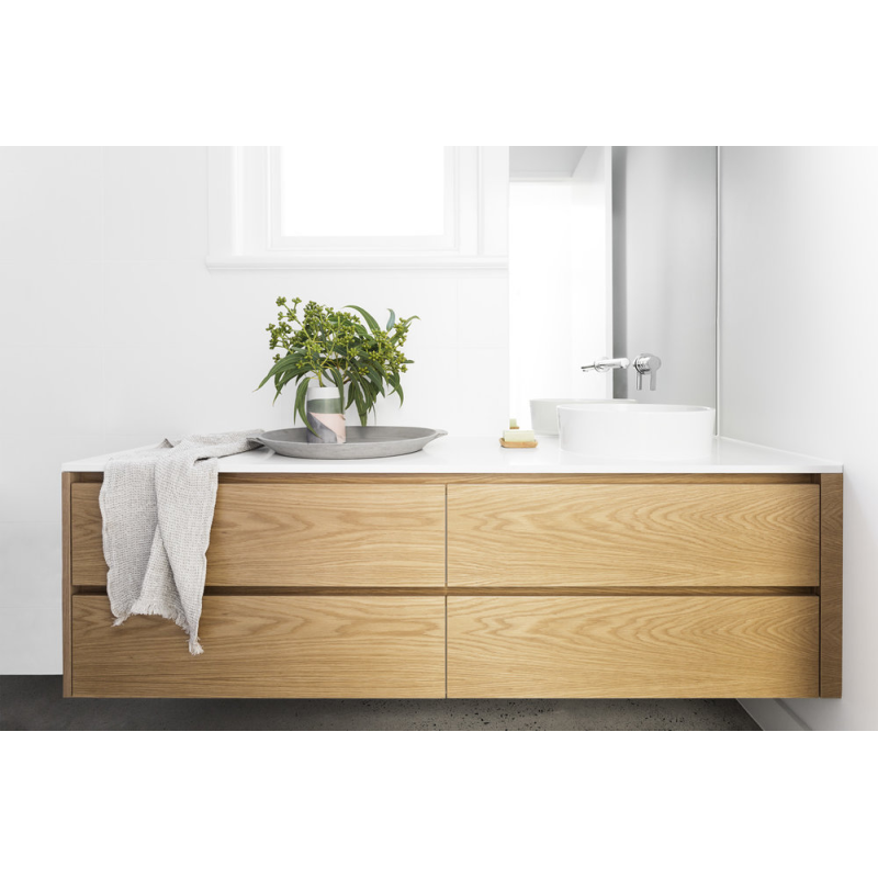 Rectangle LED Mirror Sink Floating Bathroom Cabinet Set with Custom Size Vanity Combo