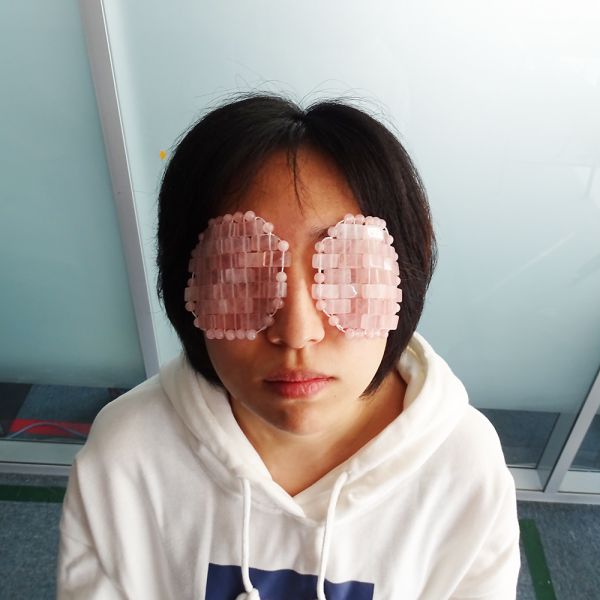 Face Mask 100% Natural Rose Quartz Mini Eye Covers for Facials Puffy Eyes Headaches Migraines Sleeping Eye/Face Mask