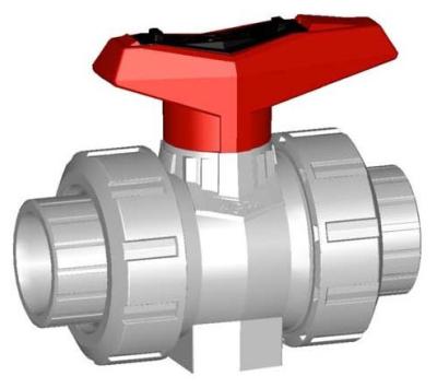 PVC-C/FPM 546 Gf Ball Valve High Temp Chem Industrial PN16 Quick Connect Fitting