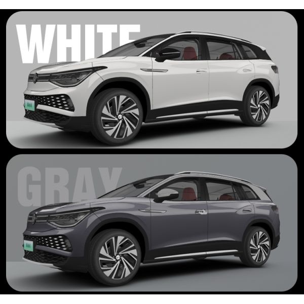 Vehículo eléctrico pequeño Vw ID6 2023 EV RHD Coche con SUV eléctrico de 7 plazas y batería de litio ternario en exterior blanco