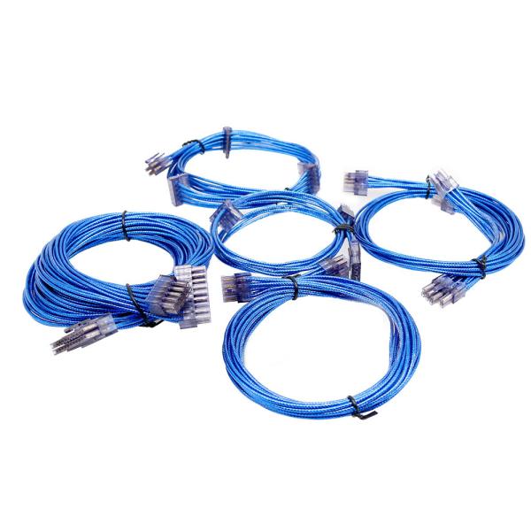 PSU Cable Bright Braided Power Supply Modular Cable Kit 24 Pin 8pin 6pin Length 630mm Gold Pink Blue Sliver Purple Green PVC