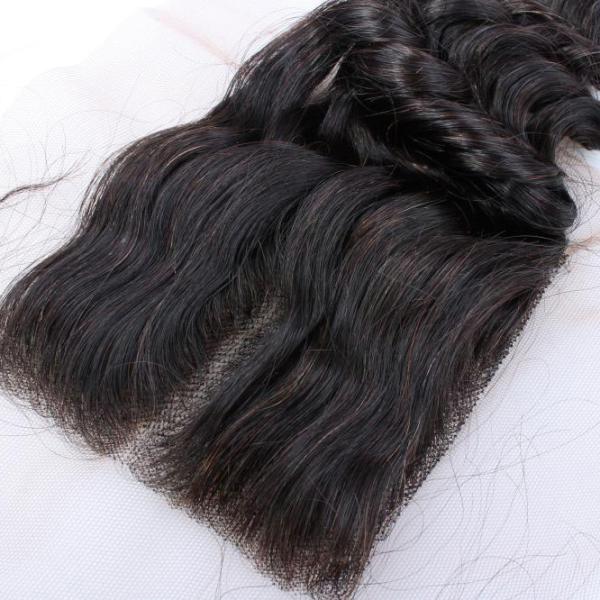 Sale High Quality Peruvian Human Hair  Deep Wave  No Tanle No Shedding Top Lace Closure