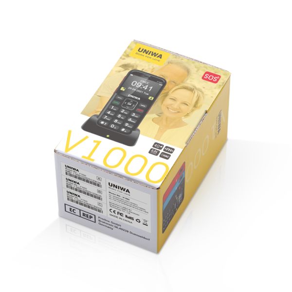 UNIWA V1000 Elderly Mobile Phones 4G Convenient Old Person Cell Phone