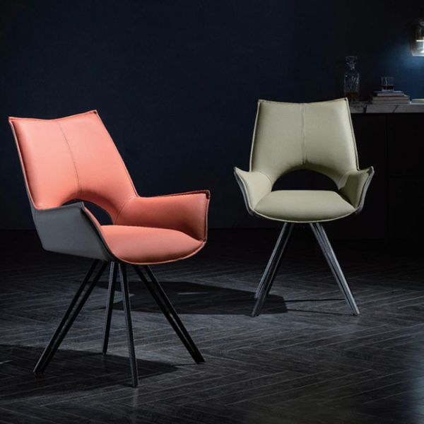 Cadeira de jantar de hotel de couro PU moderno lazer durabilidade durabilidade esponja nativa