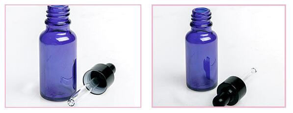 Blue 93.6mm Essential Oil Glass Bottles Frost Blue Glass Dropper Bottles