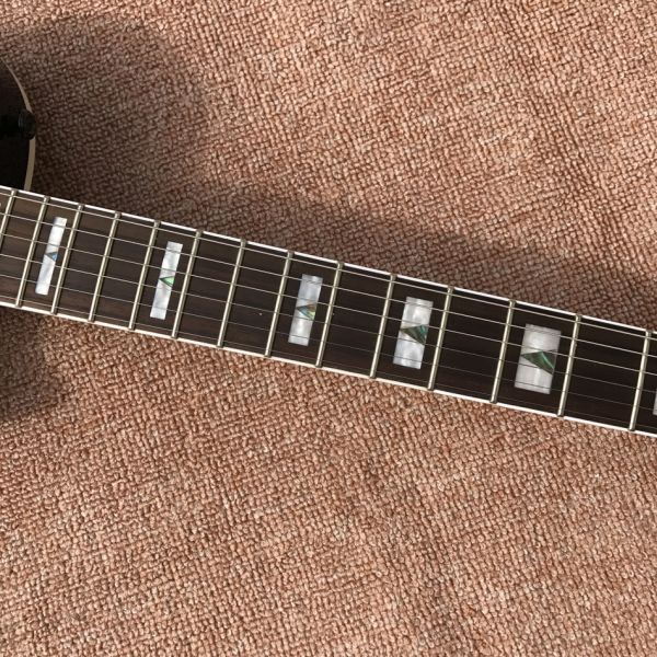 Custom LP electric guitar, Transparent black burst maple top, Active pickup electric guitar, free shipping