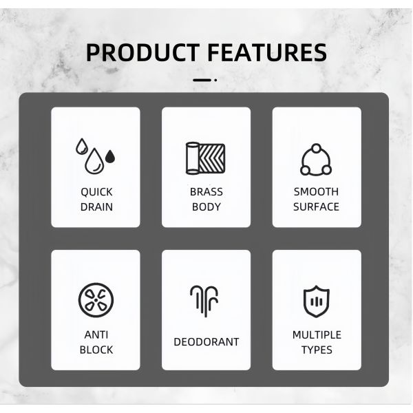 Gun Grey Bathroom Shower Accessories Floor Drain Full Brass Body Multi Layer Coated