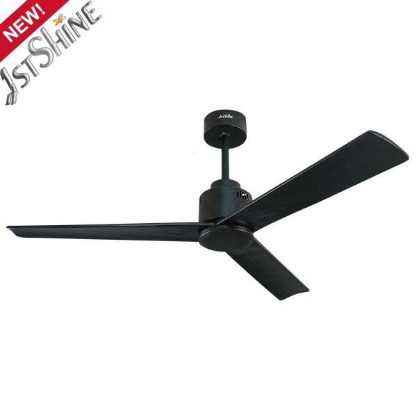 Grande ventilador de teto de fluxo de ar com lâminas de madeira curvada sem feridas e tecnologia inteligente