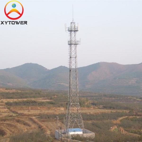4 Legged Self Supporting Lattice Steel FM Radio Communication Tower with Platform