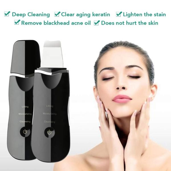 Ultrasonic Face Scraper Face Skin Sonophoresis Electric Face Cleanser