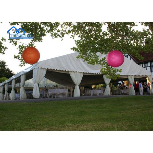 Heavy-Duty Square Party Marquee Tents Waterproof PVC Aluminum Alloy Frame Anchored Lawn Canopy Structure