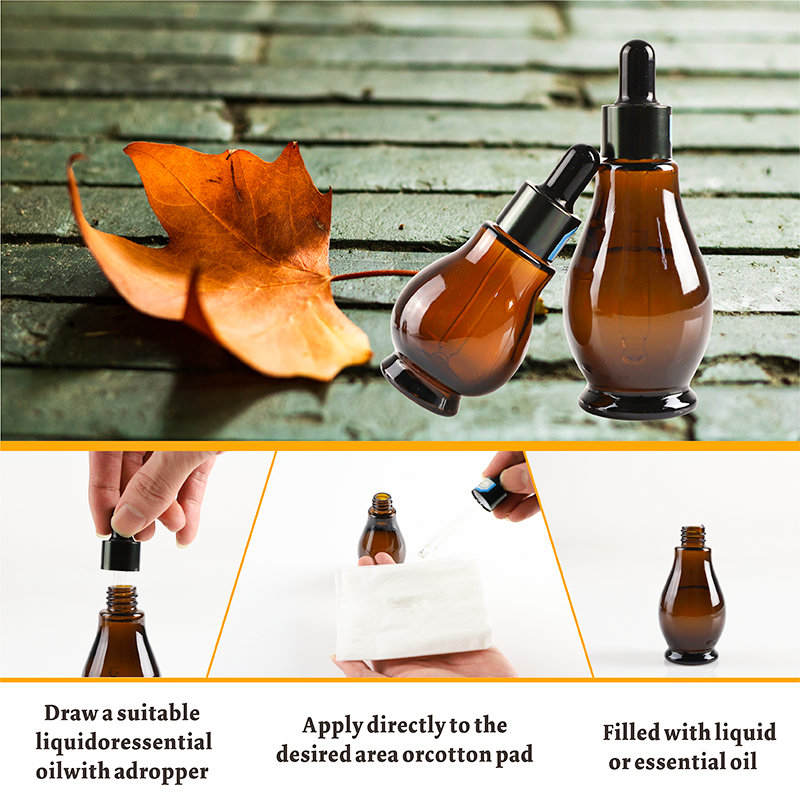 Косметика эфирного масла янтарная упаковывая со стеклянной капельницей 15ml