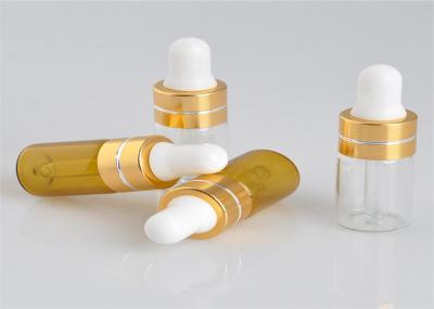 1ml 2ml 3ml 5ml Diameter 16mm Amber Dropper Bottles Vials With Gold Cap