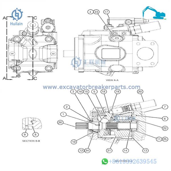 CATEEEEEE 305.5E 423-0097 Excavator Hydraulic Pump Main Piston Pump CATEEEEEE-4230097 Parts