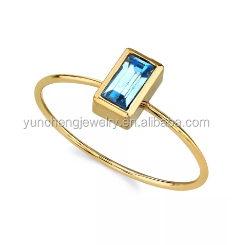 14K Gold Dipped Cubic Zirconia Crystal Ring OEM Rhinestone Ring