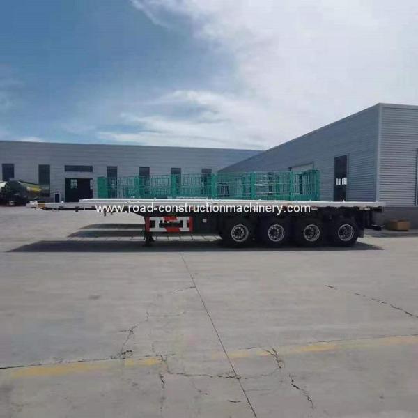 Q345B Steel 60 Ton Flatbed Semi Trailer Shipping Container 12.00R22.5 Tire
