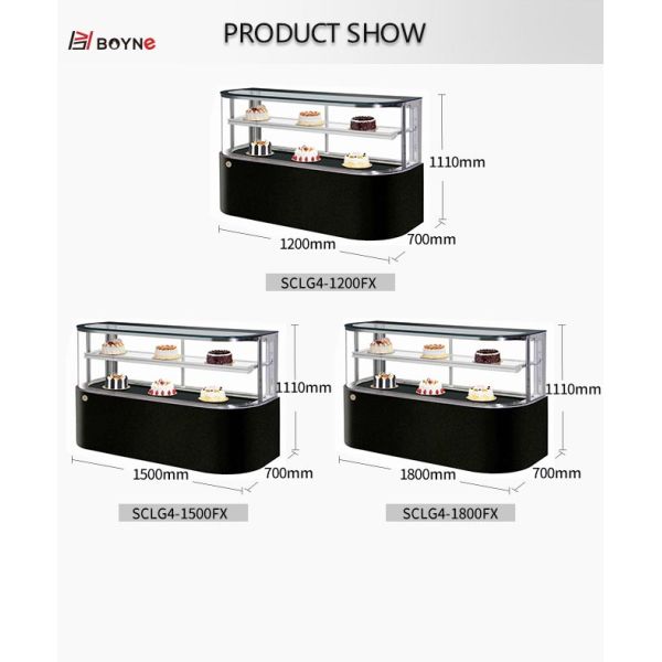 Дисплей торта регулятора температуры цифров шкафа дисплея торта формы д изогнутый стеклянный