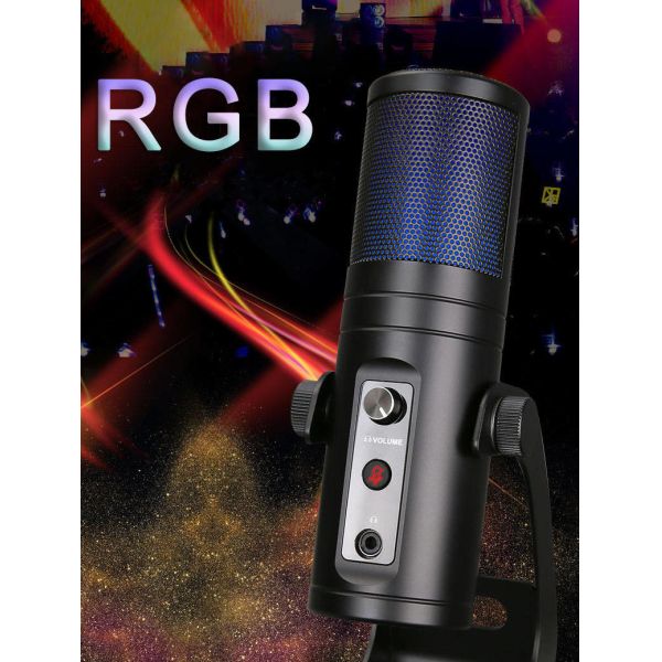 USB recording microphone for singing volume control cardioid pickup pattern