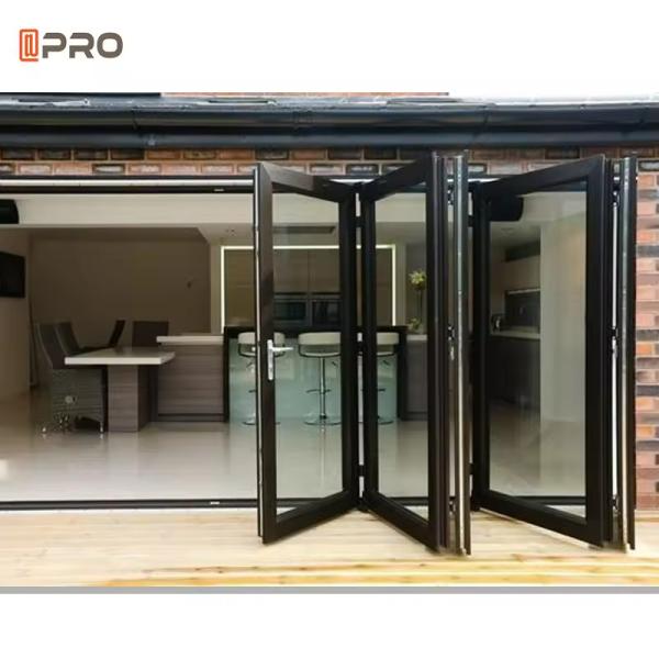 APRO Customized Waterproof Exterior Aluminum Accordion Doors Glass Bifold Doors Patio Bi Folding Door