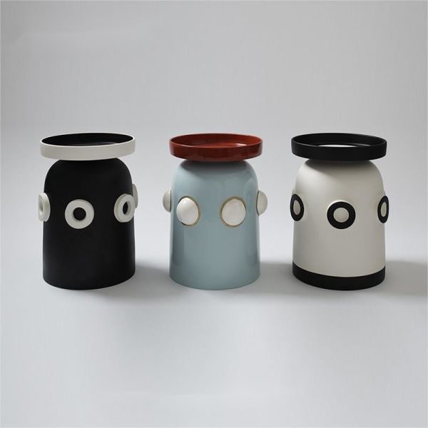 Modern Creative Fiberglass Hotel Side Table High Value Home Coffee Sofa Table Matte Surface