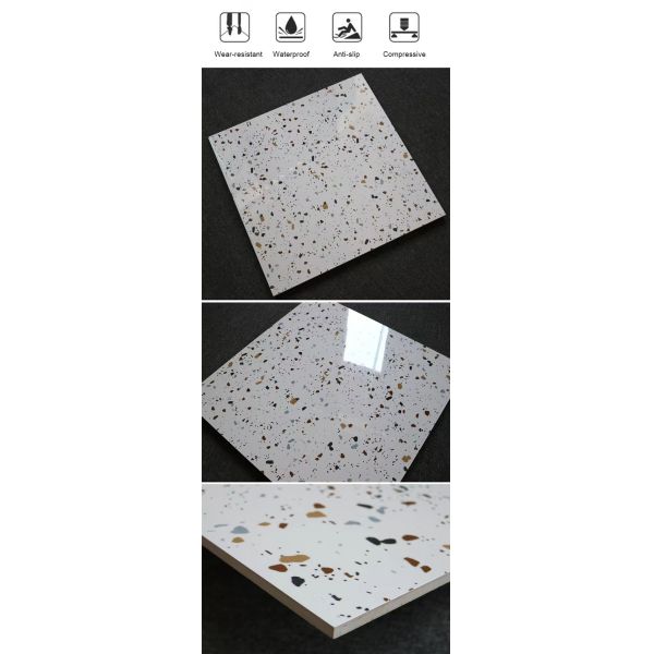 60x60cm High Gloss Polished Glazed Terrazzo Tiles For Living Room Kitchen Bathroom Wall Floor