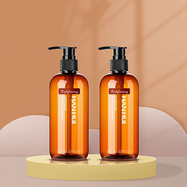 Амбер Бостон круглой формы пустой лосьон бутылка с шеей размер 24/410 насос