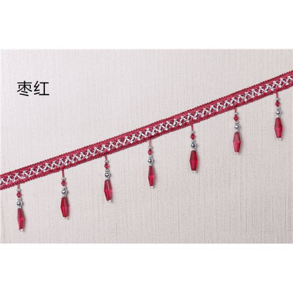 Handmade fashionable chain beads lace tassels fringes for curtain/sofa/pillow decoration