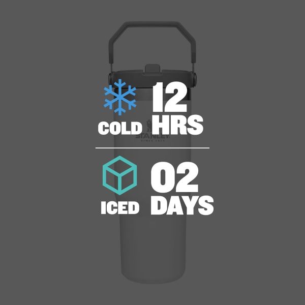 IceFlow Stainless Steel Tumbler with Straw, Vacuum Insulated Water Bottle for Home, Office or Car, Reusable Cup