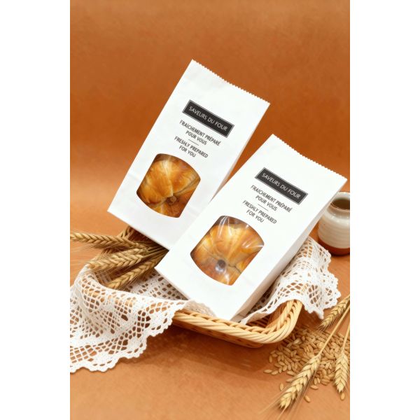 Customized Window SOS Kraft Bakery Bag Bread Bag Food Bag With Clear Window Use For Baked Food Tough And Good Tear Resistance